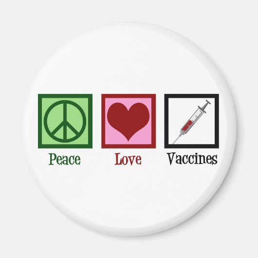 Peace Love Vaccins Magneet (Voorkant)