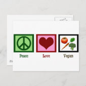 Peace Love Vegan Briefkaart (Voorkant / Achterkant)