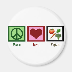 Peace Love Vegan Magneet