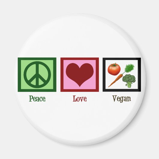 Peace Love Vegan Magneet (Voorkant)