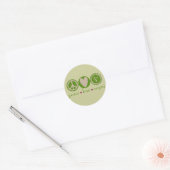 Peace Love Vegan Ronde Sticker (Envelop)