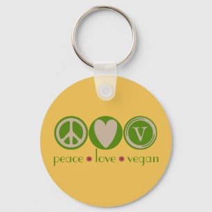 Peace Love Vegan Sleutelhanger