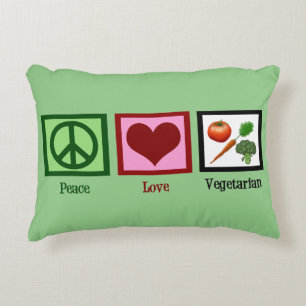 Peace Love Vegetarian Decoratief Kussen