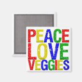 Peace Love Veggies Magneet (Voorkant / Achterkant)