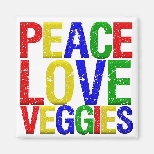 Peace Love Veggies Magneet (Voorkant)