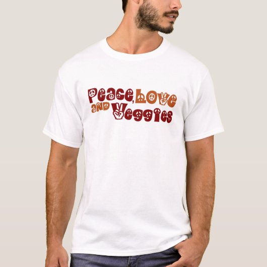 Peace Love Veggies T-shirt (Voorkant)