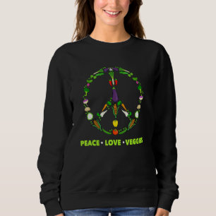 Peace Love Veggies Veganism Plant Organic Based Ve Trui
