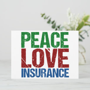 Peace Love Verzekeringsmaatschappij Feestdagenkaart