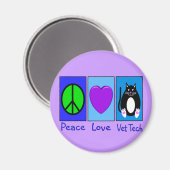 Peace Love Vet Tech Magneet (Voorkant / Achterkant)