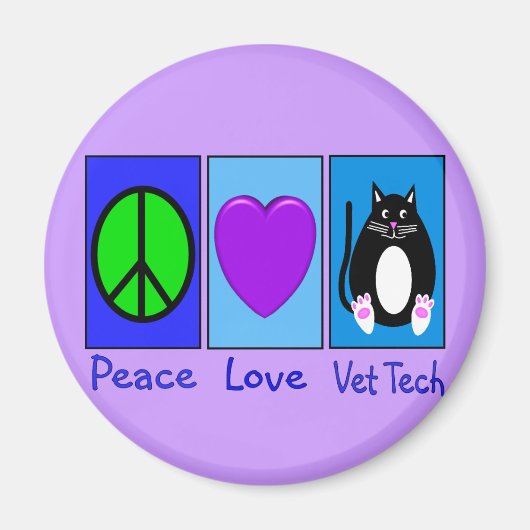 Peace Love Vet Tech Magneet (Voorkant)