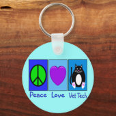 Peace Love Vet Tech Sleutelhanger (Voorkant)