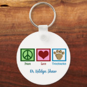 Peace Love Veterinarian Sleutelhanger (Achterkant)