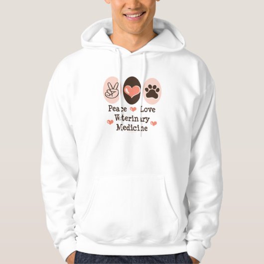 Peace Love Veterinary Medicinal Hooded Sweatshirt (Voorkant)