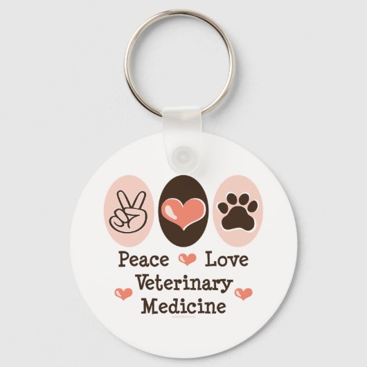 Peace Love Veterinary Medicine Sleutelhanger (Voorkant)