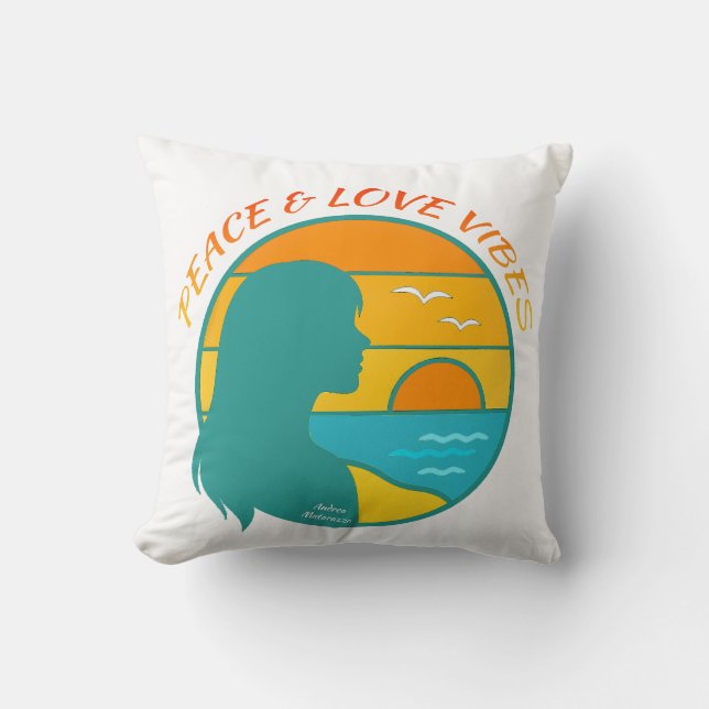 Peace & Love Vibes Kussen (Voorkant)
