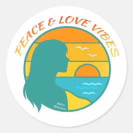Peace & Love Vibes Ronde Sticker