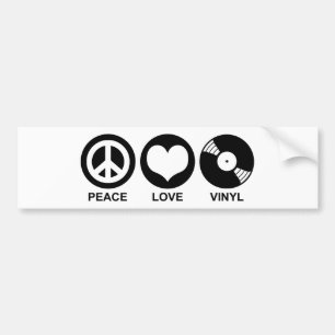 Peace Love Vinyl Bumpersticker