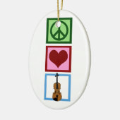 Peace Love Violins Keramisch Ornament (Links)