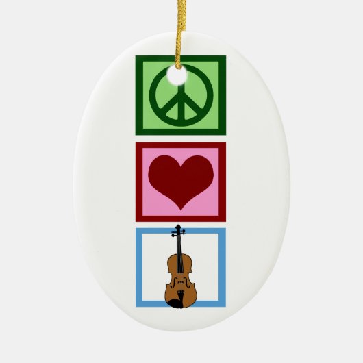 Peace Love Violins Keramisch Ornament (Voorkant)