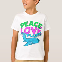 Peace Love Vliegtuigen Leuk Kinder Vliegtuig