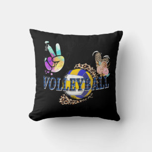Peace Love Volleyball Auntie Life Ma Grandma Leop Kussen