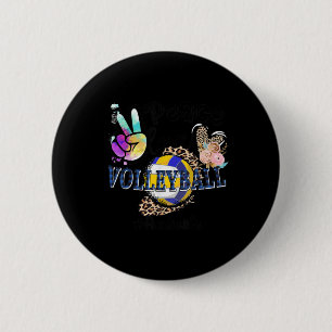 Peace Love Volleyball Auntie Life Ma Grandma Leop Ronde Button 5,7 Cm