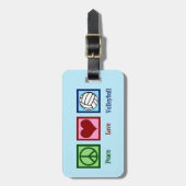 Peace Love Volleyball Bagagelabel (Voorkant verticaal)