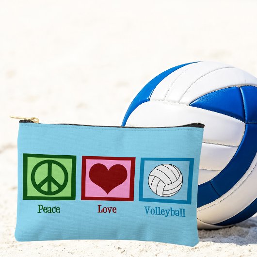 Peace Love Volleyball Cute Blue Etui