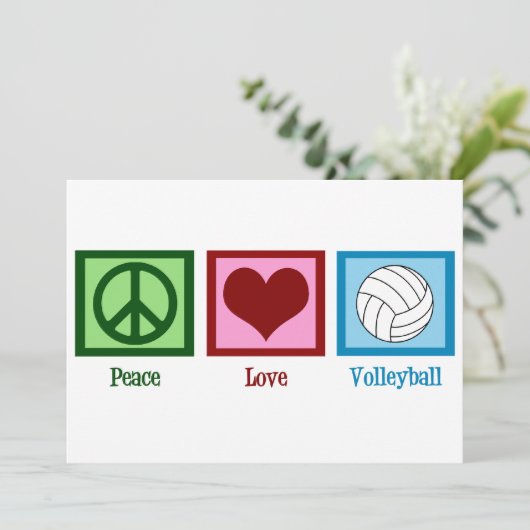 Peace Love Volleyball Feestdagenkaart (Staand voorkant)