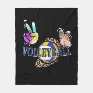 Peace Love Volleyball Grammy Life Ma Grandma Leop Fleece Deken