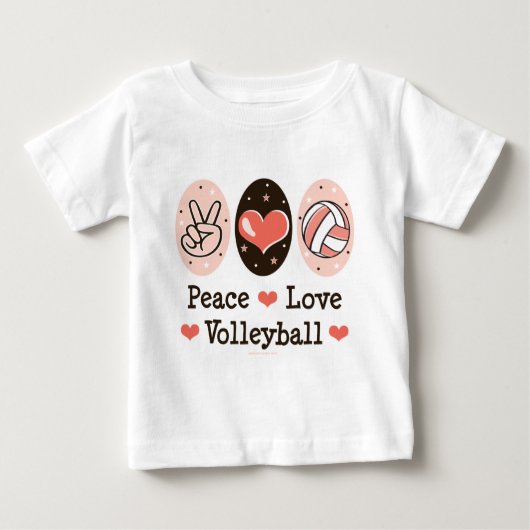 Peace Love Volleyball Infant Long Sleeve T shirt (Voorkant)