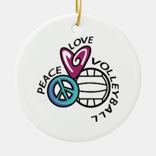 Peace Love Volleyball Keramisch Ornament
