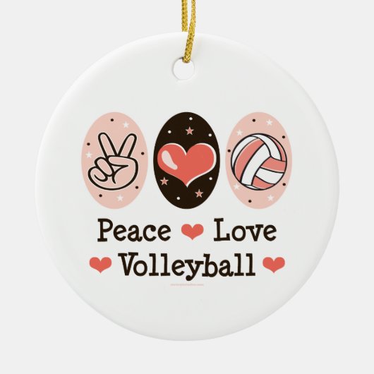 Peace Love Volleyball Ornament (Voorkant)
