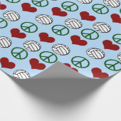 Peace Love Volleyball Pattern Cadeaupapier (Hoek)