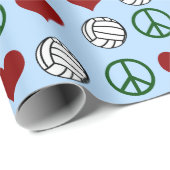 Peace Love Volleyball Pattern Cadeaupapier (Rol Hoek)