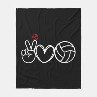 Peace Love Volleyball Player Graphic  Fleece Deken