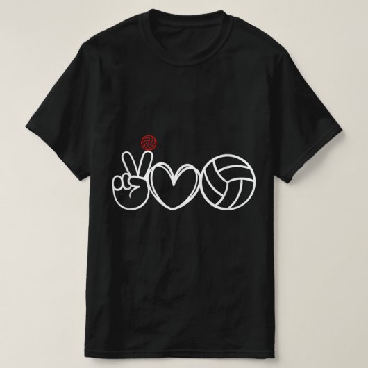 Peace Love Volleyball Player Graphic T-shirt (Design voorkant)