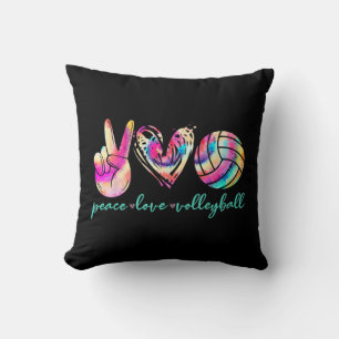 Peace Love Volleyball Player Tie Dye Style Women T Kussen