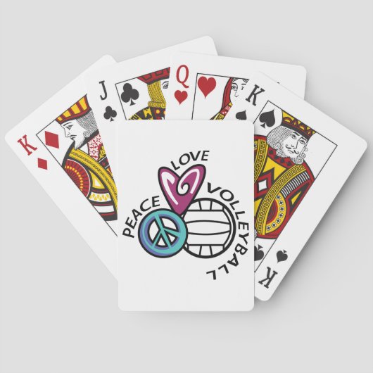 Peace Love Volleyball Pokerkaarten (Achterkant)