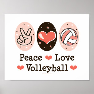 Peace Love Volleyball Poster