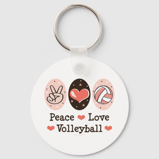 Peace Love Volleyball Sleutelhanger (Voorkant)