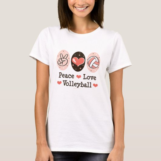 Peace Love Volleyball T shirt (Voorkant)