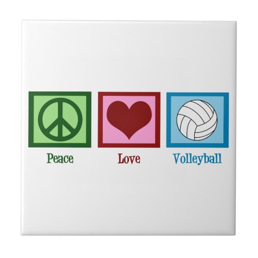 Peace Love Volleyball Tegeltje (Voorkant)