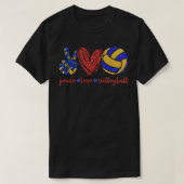 Peace Love Volleyball Volleyball Volleyball Coach T-shirt (Design voorkant)