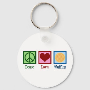 Peace Love Waffles Sleutelhanger
