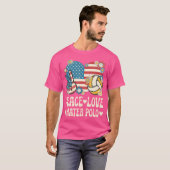 Peace Love Water Polo Amerikaanse vlag Patriottisc (Voorkant volledig)