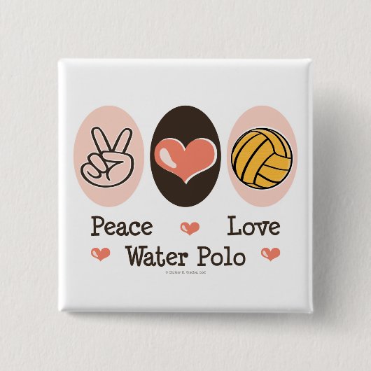 Peace Love Water Polo Button (Voorkant)