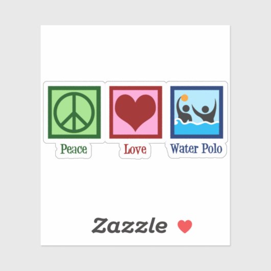 Peace Love Water Polo Sticker (Vel)