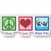 Peace Love Water Polo Sticker (Voorkant)