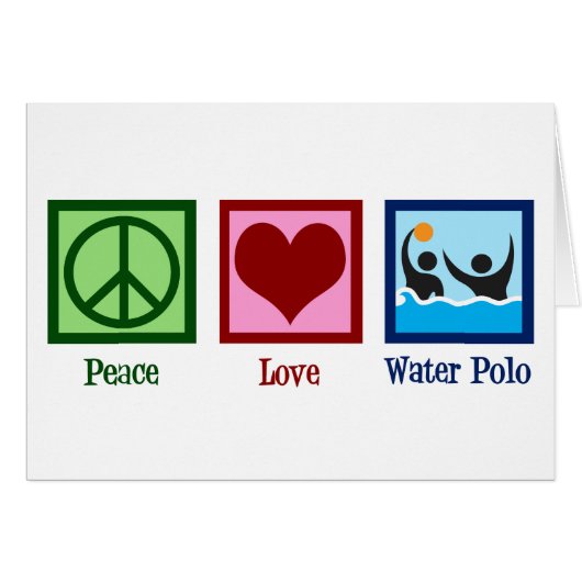 Peace Love Water Polo Team Holiday Card (Voorkant Horizontaal)